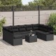 Sonata H Градински Софа Комплект 10 pcs Черно Полиратан, Покрит метал