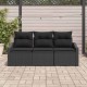 Sonata H Градински Софа Комплект с възглавница 3 pcs Черно