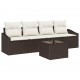 Sonata H Градински Софа Комплект 5 pcs Кафяв и Кремав 55 x 55 x 37 см
