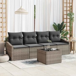Sonata H Градински Софа Комплект с възглавница 5 pcs Сив 55 x 55 x 37 см - Canapele și bănci de grădină