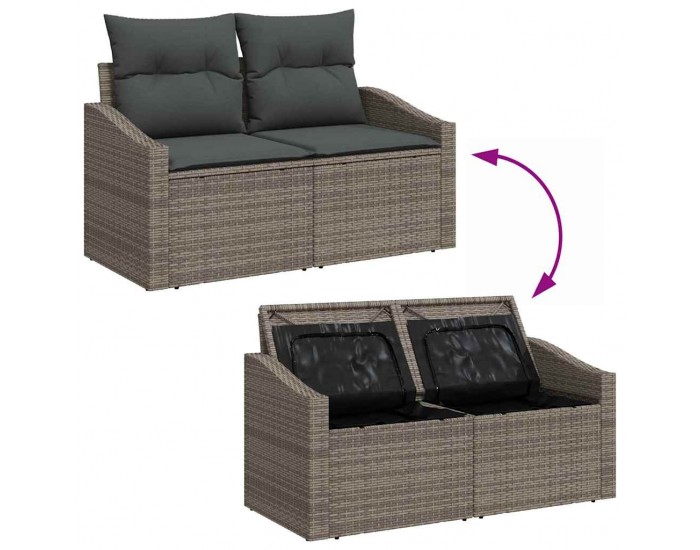 Sonata H Градински Софа Комплект с възглавница 6 pcs Сив 55 x 55 x 37 см