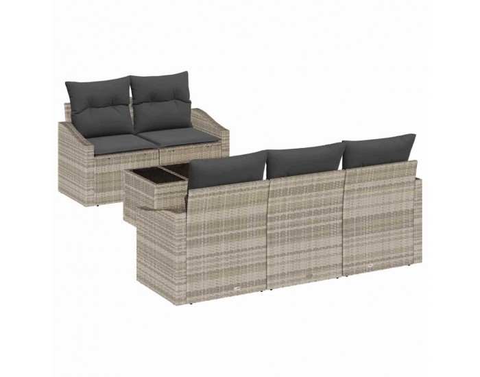 Sonata H Градински Софа Комплект 6 pcs Светло сиво и тъмно сиво