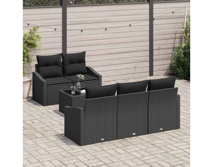 Sonata H Градински Софа Комплект 6 pcs Черно 55 x 55 x 37 см