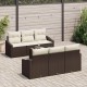 Sonata H Градински Софа Комплект 7 pcs Кафяв и Кремав 55 x 55 x 37 см