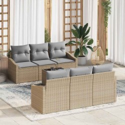 Sonata H Градински Софа Комплект 7 pcs Бежово и сиво 55 x 55 x 37 см - Canapele și bănci de grădină