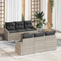 Sonata H Градински Софа Комплект 7 pcs Светло сиво и тъмно сиво - Canapele și bănci de grădină