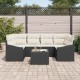 Sonata H Градински Софа Комплект 7 pcs Черен и кремав 55 x 55 x 37 см