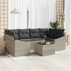 Sonata H Градински Софа Комплект 7 pcs Светло сиво и тъмно сиво - Canapele și bănci de grădină