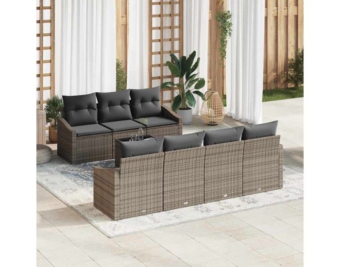Sonata H Градински Софа Комплект с възглавница 8 pcs Сив 55 x 55 x 37 см