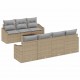 Sonata H Градински Софа Комплект 8 pcs Бежово и сиво 55 x 55 x 37 см