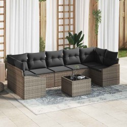 Sonata H Градински Софа Комплект с възглавница 8 pcs Сив 55 x 55 x 37 см - Canapele și bănci de grădină