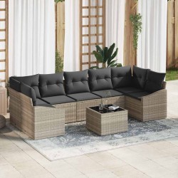 Sonata H Градински Софа Комплект 8 pcs Светло сиво и тъмно сиво - Canapele și bănci de grădină