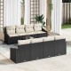 Sonata H Градински Софа Комплект 7 pcs Черен и кремав 55 x 55 x 37 см