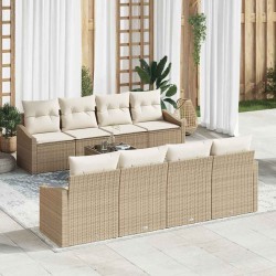 Sonata H Градински Софа Комплект 7 pcs Бежов и кремав 55 x 55 x 37 см - Canapele și bănci de grădină