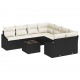 Sonata H Градински Софа Комплект 9 pcs Черен и кремав 55 x 55 x 37 см