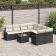 Sonata H Градински Софа Комплект 9 pcs Черен и кремав 55 x 55 x 37 см