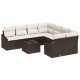 Sonata H Градински Софа Комплект 9 pcs Кафяв и Кремав 55 x 55 x 37 см