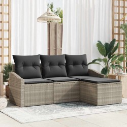 Sonata H Градински Софа Комплект с възглавница 4 pcs Светлосиво - Canapele și bănci de grădină