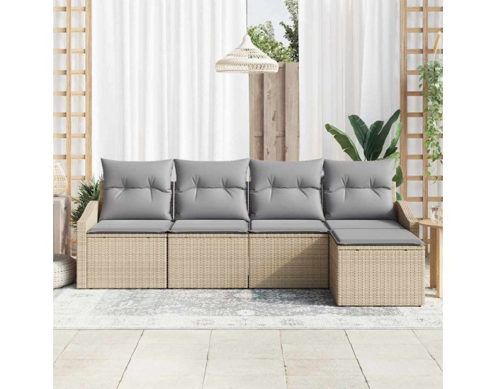 Sonata H Комплект за хранене в градината 5 pcs Бежов и Светло Сив