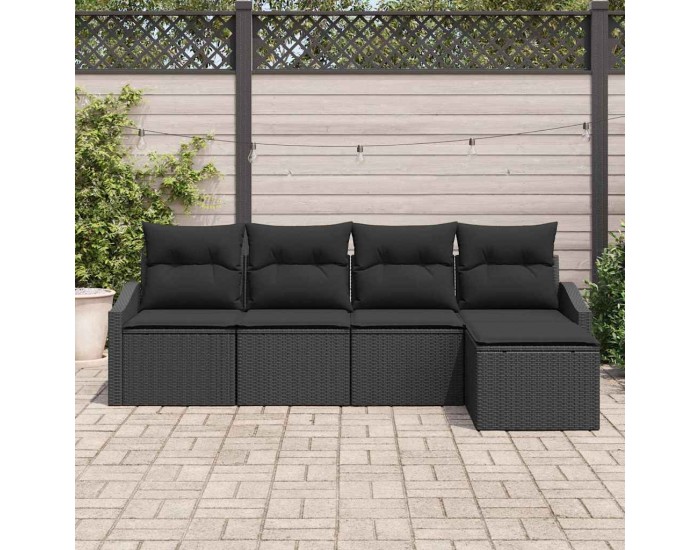 Sonata H Комплект за хранене в градината с възглавница 5 pcs Черно