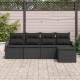 Sonata H Комплект за хранене в градината с възглавница 5 pcs Черно