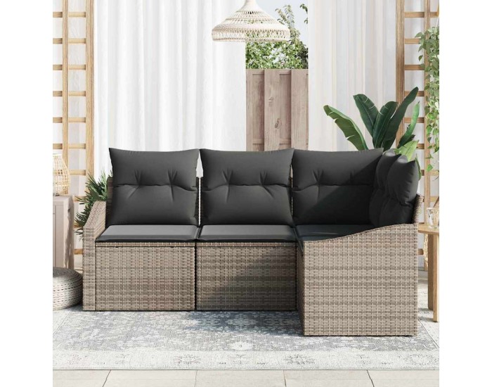 Sonata H Комплект за хранене в градината с възглавница 4 pcs Сив