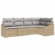 Sonata Set de canapele pentru grădină 5 buc. Beige și gri deschis