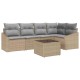 Sonata Set de canapele pentru grădină 6 buc. Beige și gri deschis