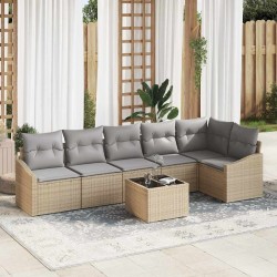 Sonata H Комплект за хранене в градината 7 pcs Бежов и Светло Сив - Canapele și bănci de grădină