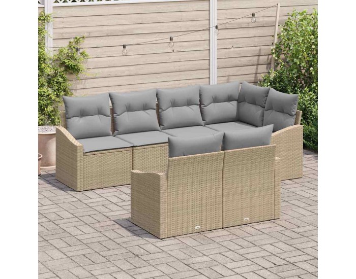 Sonata H Комплект за хранене в градината 7 pcs Бежов и Светло Сив