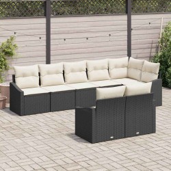 Sonata H Комплект за хранене в градината 8 pcs Черен и кремав - Canapele și bănci de grădină