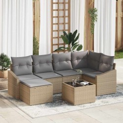 Sonata H Комплект за хранене в градината 7 pcs Бежов и Светло Сив - Canapele și bănci de grădină