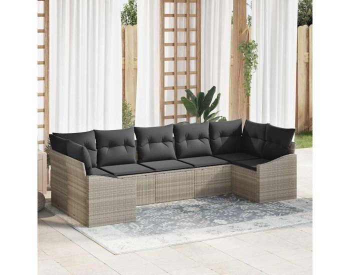 Sonata H Комплект за хранене в градината с възглавница 7 pcs Светлосиво