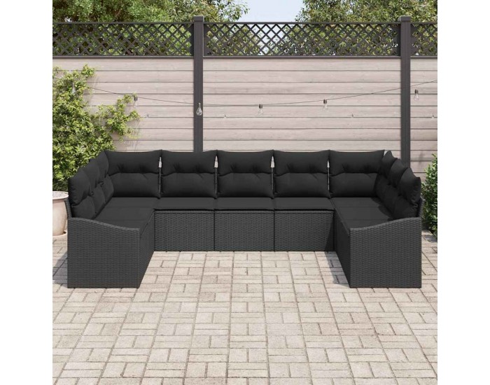 Sonata H Комплект за хранене в градината с възглавница 9 pcs Черно