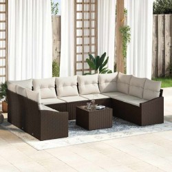 Sonata H Комплект за хранене в градината 10 pcs Кафяв и Кремав - Seturi pentru exterior