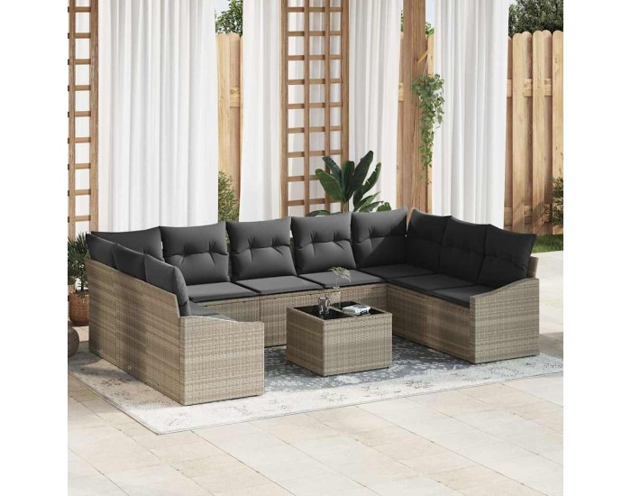 Sonata H Комплект за хранене в градината с възглавница 10 pcs Светлосиво