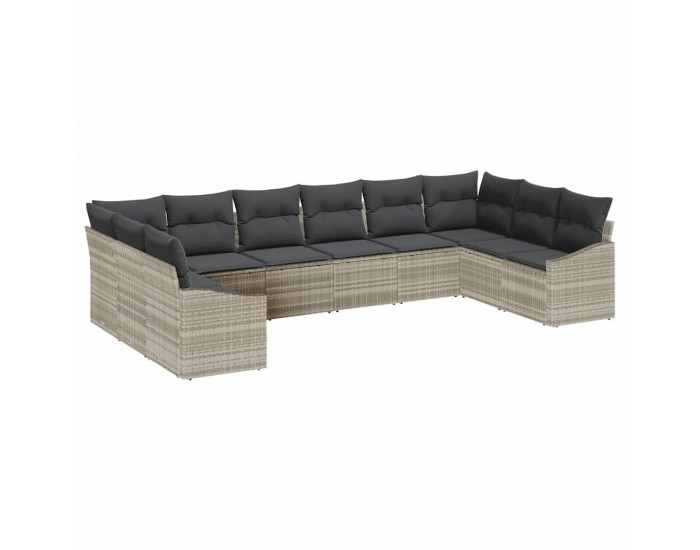 Sonata H Комплект за хранене в градината с възглавница 10 pcs Светлосиво