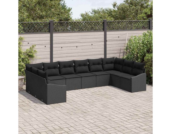 Sonata H Комплект за хранене в градината с възглавница 10 pcs Черно