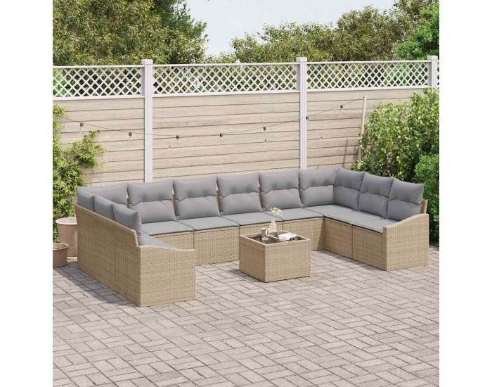 Sonata H Комплект за хранене в градината 11 pcs Бежов и Светло Сив
