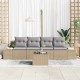 Sonata H Градински Софа Комплект 5 pcs Бежово и сиво 55 x 55 x 37 см