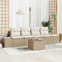 Sonata H Градински Софа Комплект 5 pcs Бежов и кремав 55 x 55 x 37 см - Canapele și bănci de grădină