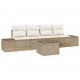 Sonata H Градински Софа Комплект 5 pcs Бежов и кремав 55 x 55 x 37 см