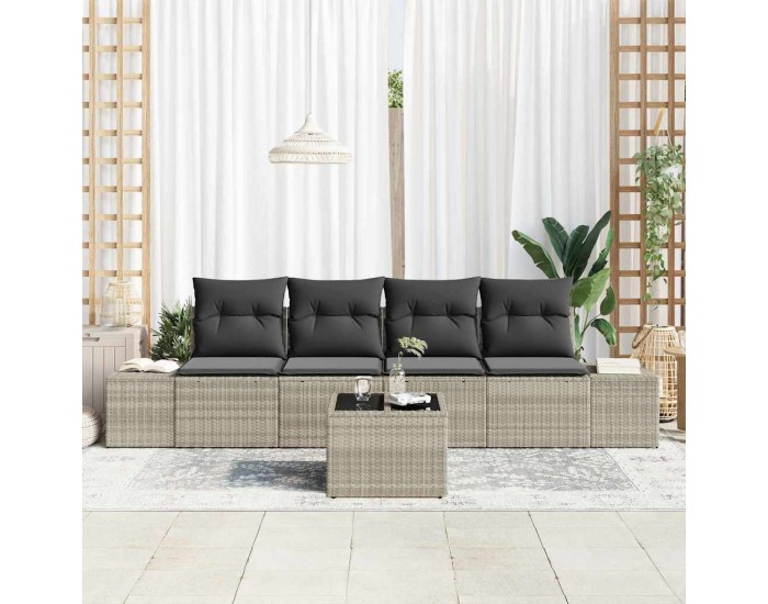 Sonata H Градински Софа Комплект 5 pcs Светло сиво и тъмно сиво