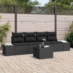 Sonata H Градински Софа Комплект 5 pcs Черно 55 x 55 x 37 см - Canapele și bănci de grădină
