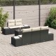 Sonata H Градински Софа Комплект 6 pcs Черен и кремав 55 x 55 x 37 см
