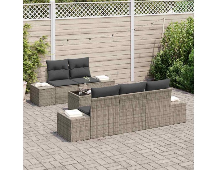 Sonata H Градински Софа Комплект с възглавница 6 pcs Сив 55 x 55 x 37 см
