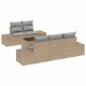 Sonata H Градински Софа Комплект 6 pcs Бежово и сиво 55 x 55 x 37 см