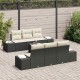 Sonata H Градински Софа Комплект 7 pcs Черен и кремав 55 x 55 x 37 см