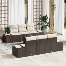 Sonata H Градински Софа Комплект 7 pcs Кафяв и Кремав 55 x 55 x 37 см - Seturi pentru exterior