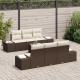 Sonata H Градински Софа Комплект 7 pcs Кафяв и Кремав 55 x 55 x 37 см